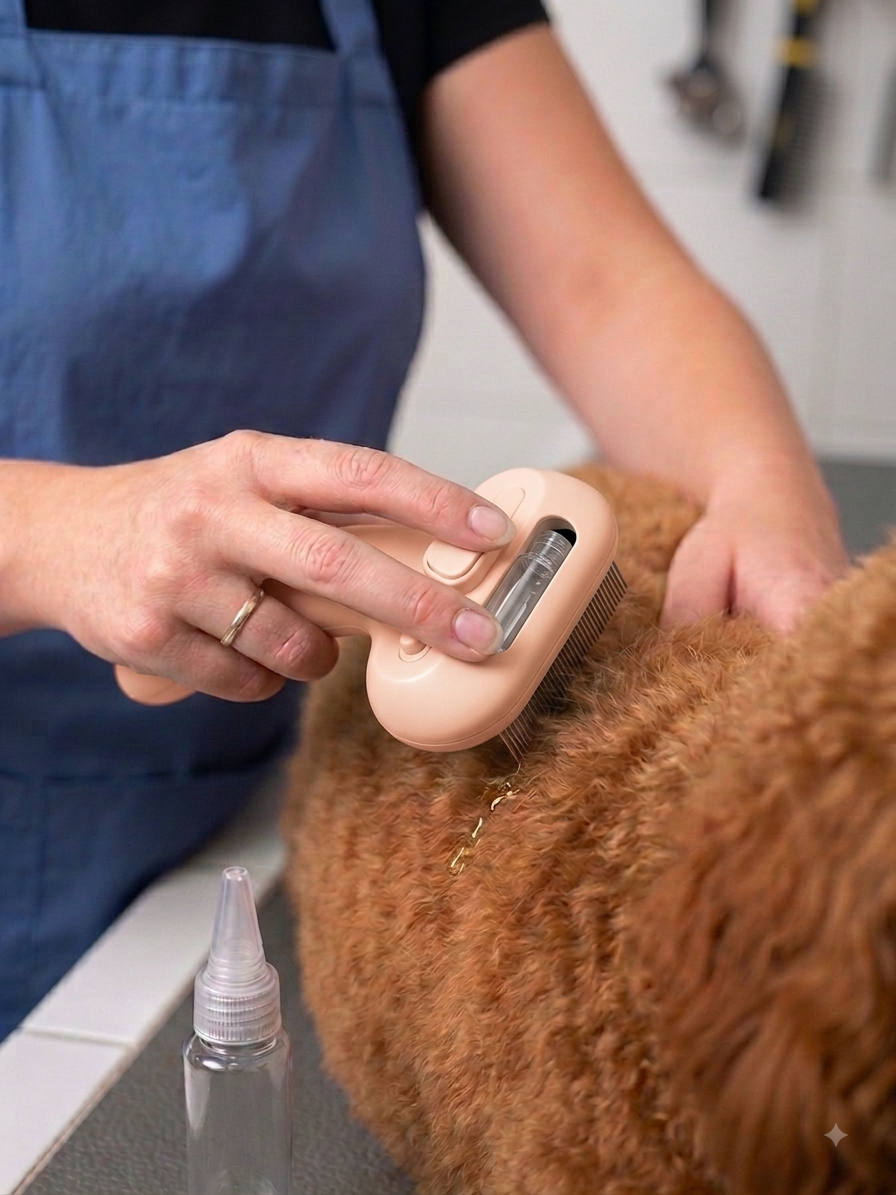 PawSnoozie™ 3-in-1 Self-Cleaning Mist Grooming Brush